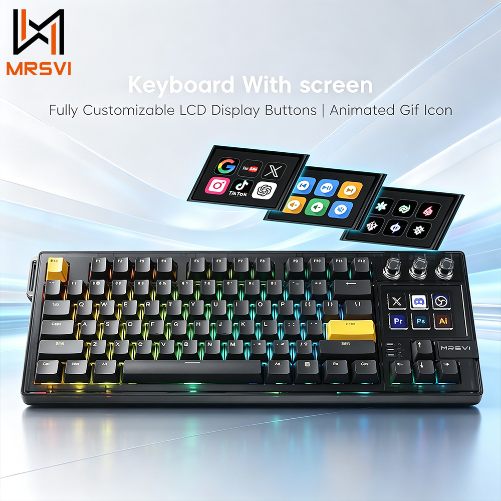 Keyboard Gaming Transparent - MRSVI K1 PRO V-K87 Keyboard Gaming
