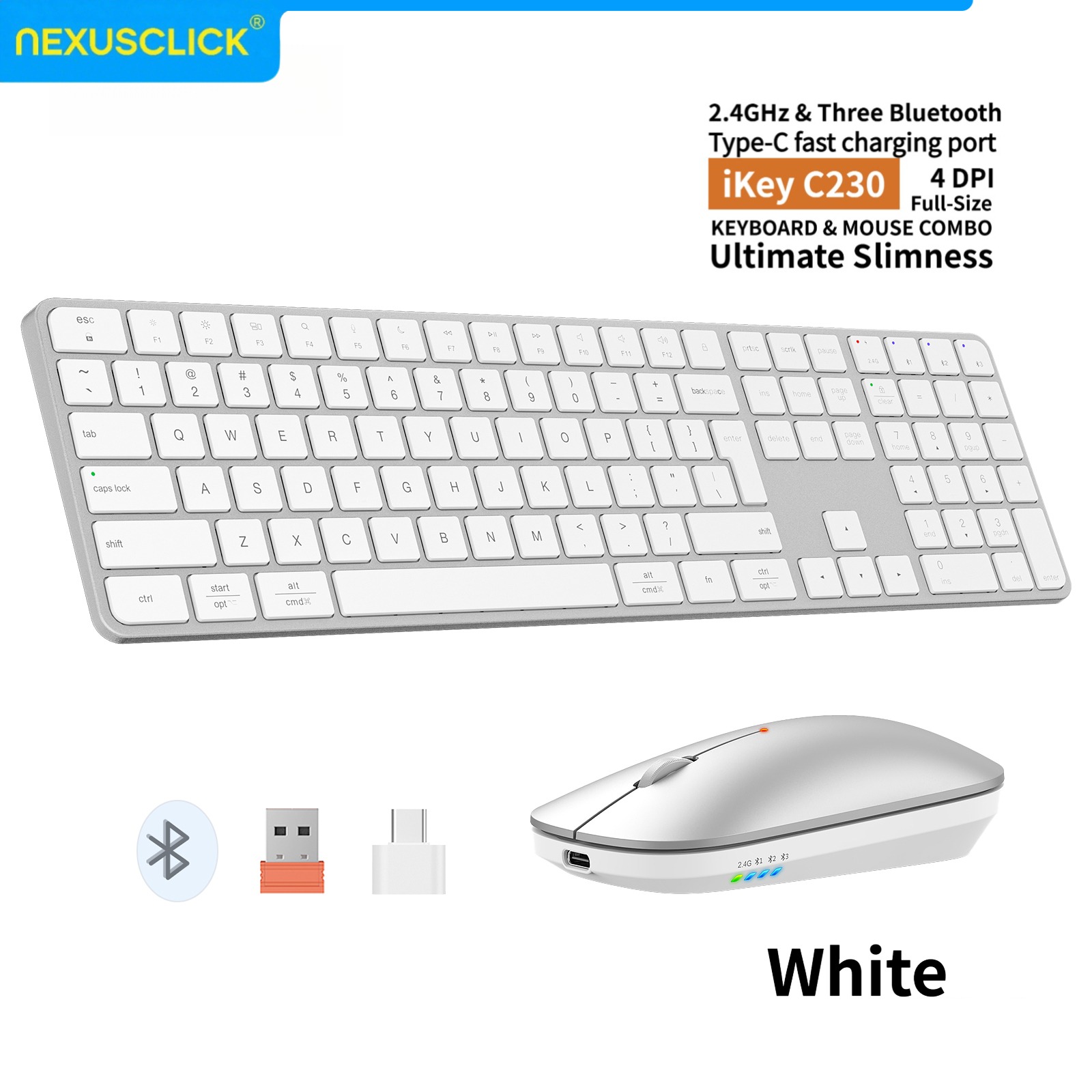 Gaming Keyboard And Mouse Combo - NexusClick Kombinasi Keyboard dan Mouse Nirkabel