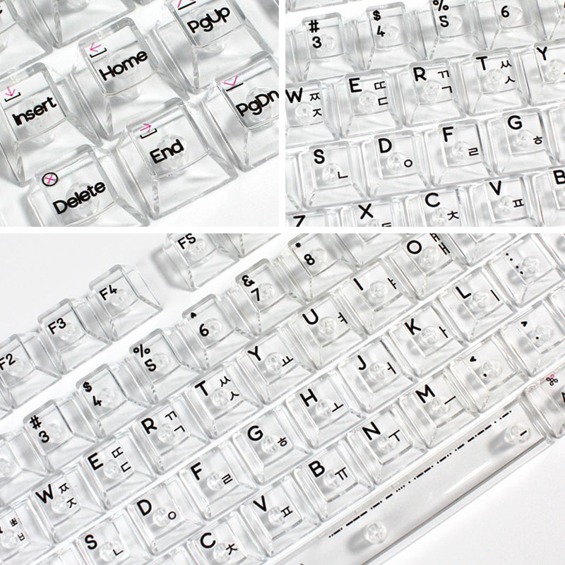 Keyboard Gaming Transparent - Tata Letak Korea 132 Kunci Tombol