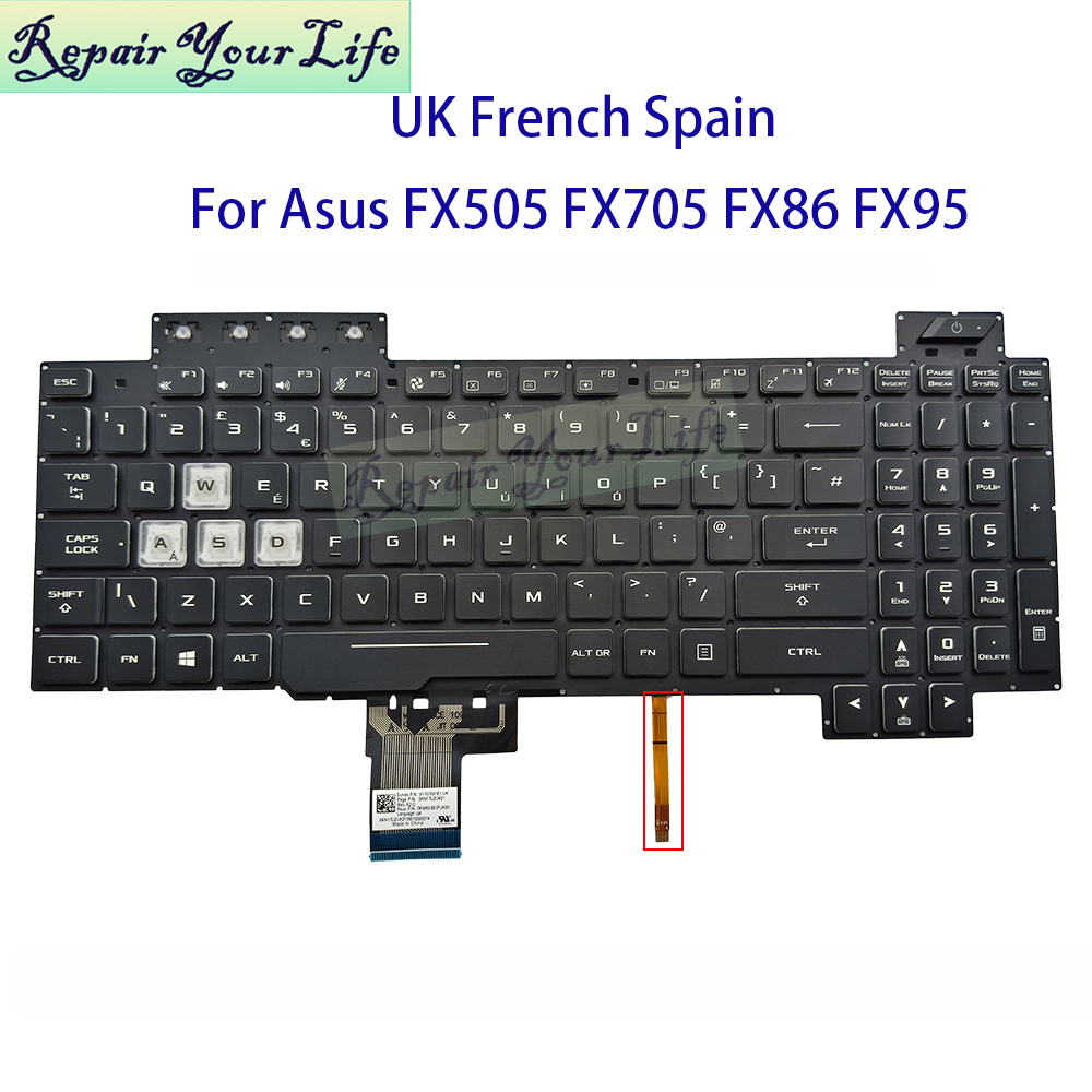 Gaming Keyboard Asus - UK Spanyol Perancis AZERTY Keyboard RGB