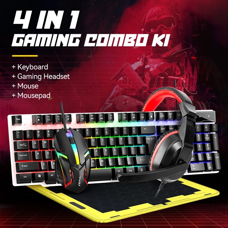Gaming Keyboard And Mouse Set - Kombo Headset Gaming Keyboard dan Mouse
