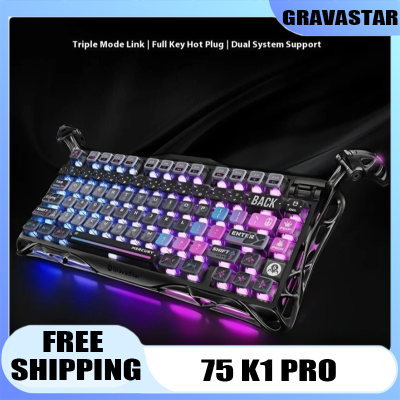 Keyboard Gaming Transparent - Keyboard Mekanik Gaming GravaStar 75k1pro Esports