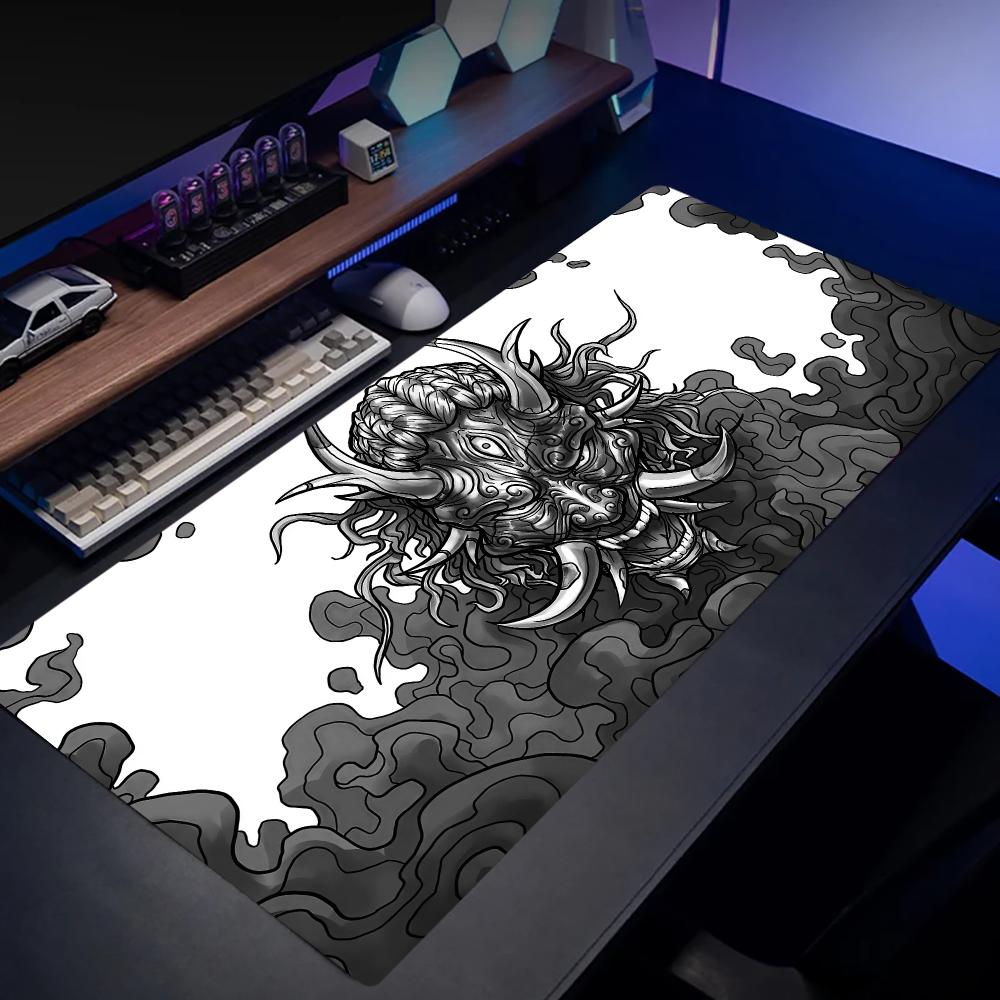 Gaming Keyboard And Mouse Set - Oni Hannya Mouse Pad Set Besar