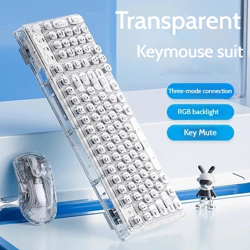 Set Keyboard dan Mouse Nirkabe - Keyboard Gaming Transparent ulasan dan harga