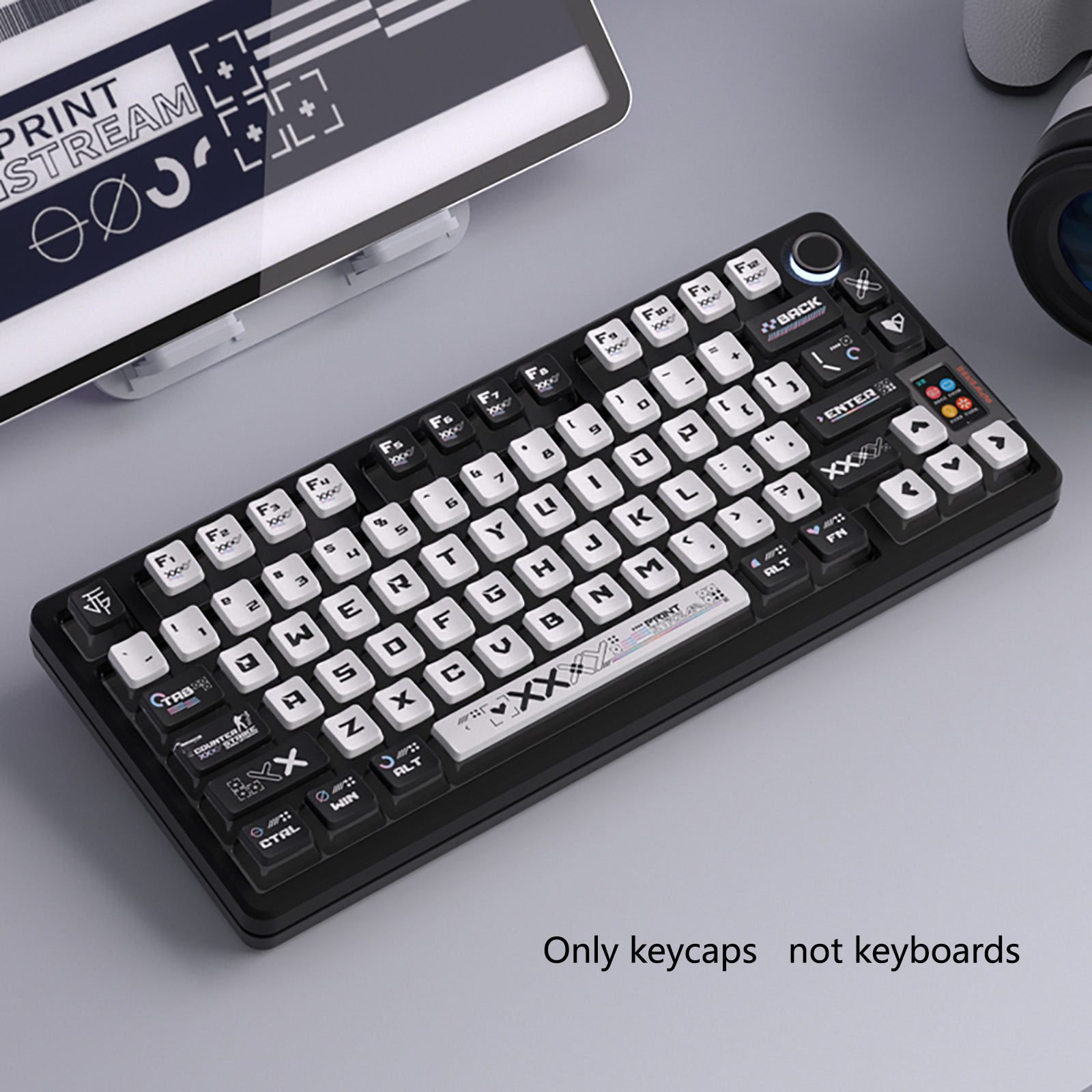 122 Tombol Hitam Putih Tema Pu - Keyboard Gaming Transparent ulasan dan harga