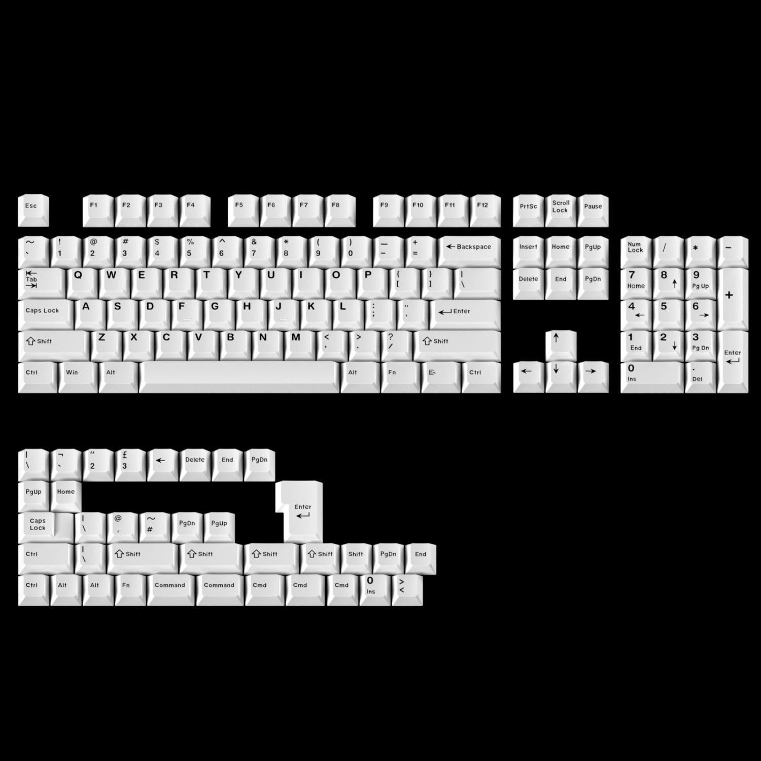 Keycaps Minimalis Putih Murni  - Gaming Keyboard Bundle ulasan dan harga