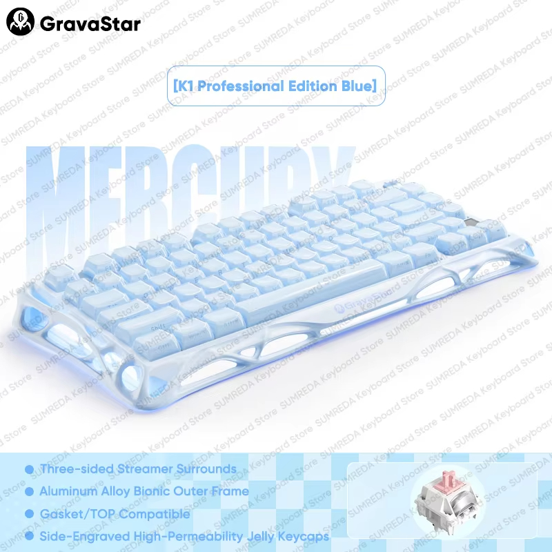 K1 LITE JELLY PINK Keyboard Me - Keyboard Gaming Transparent ulasan dan harga