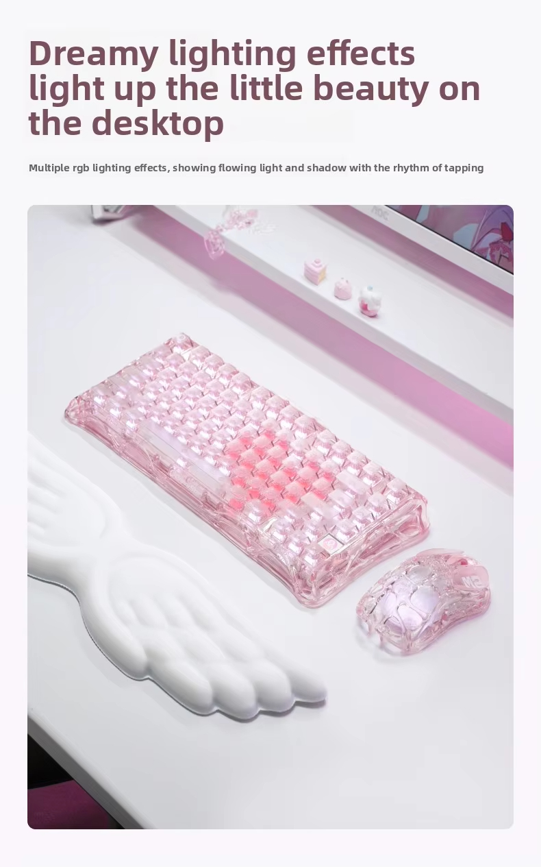 K1 LITE JELLY PINK Keyboard Me - Keyboard Gaming Transparent ulasan dan harga